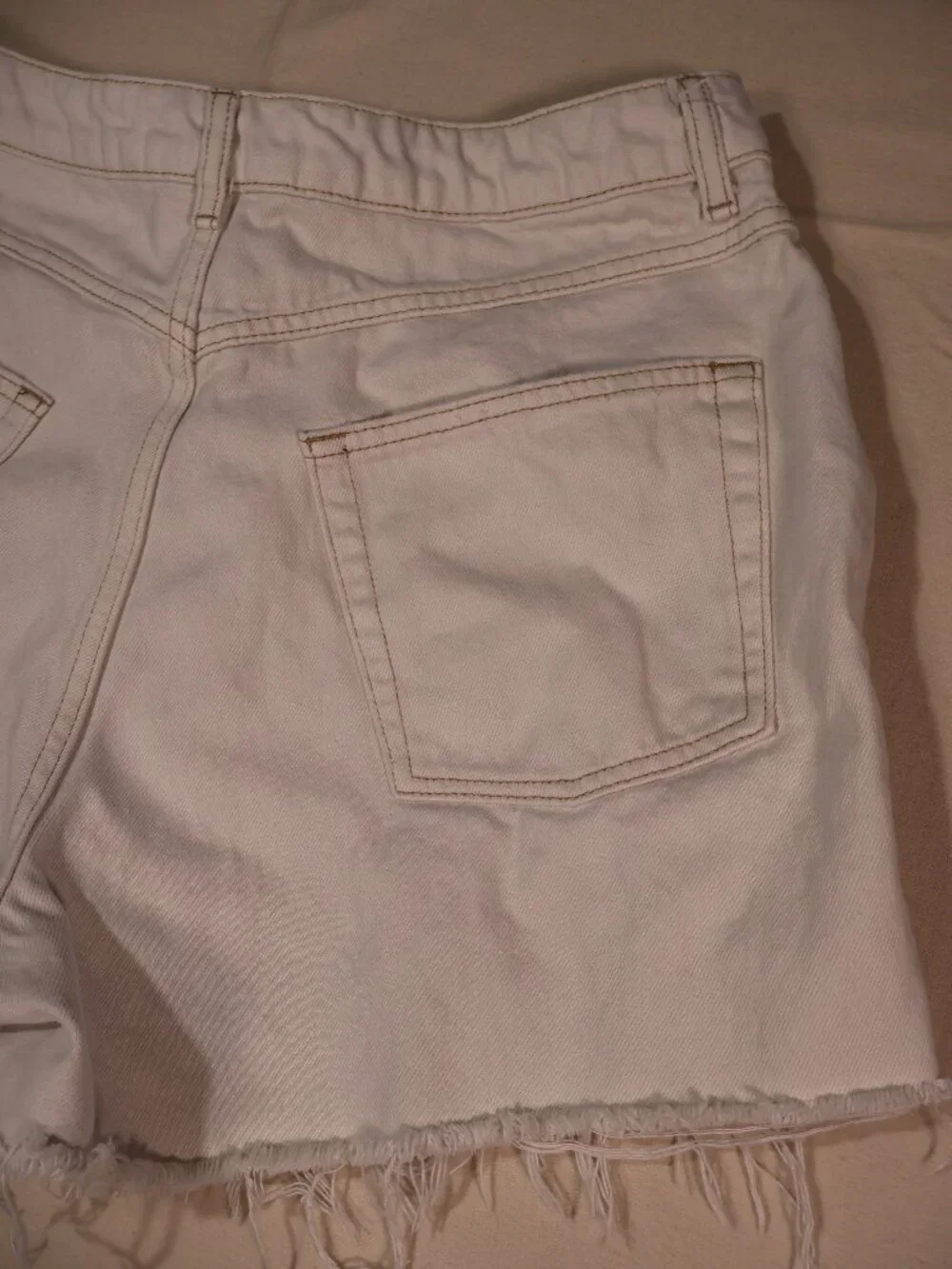 Topshop Moto Mom Denim Jean High Waisted Shorts, White US 12